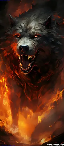 تصویر زمینه گرگ ترسناک