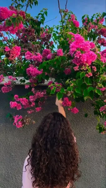  عکس دختر مو فرفری از پشت سر برای پروفایل