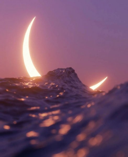 والپیپر زیبای ماه و خورشید