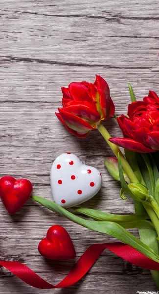  عکس تصویر زمینه گل و قلب