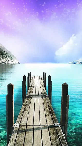 عکس اسکله چوبی زیبا و عاشقانه برای گوشی