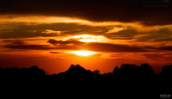  تصویر زمینه کوه برفی و غروب آفتاب