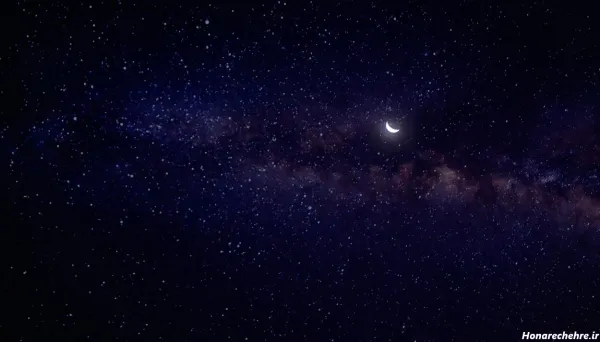 نقاشی شب پر ستاره کودکانه