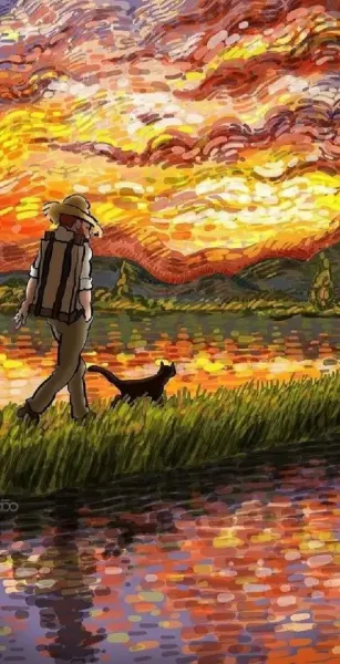  عکس پس زمینه شکوفه های بادام ونگوگ برای گوشی