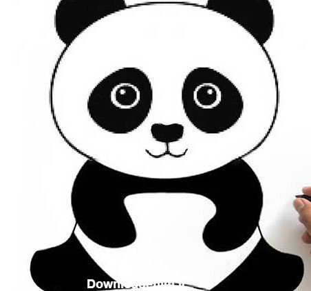  عکس سیاه و سفید خرس کارتونی پاندا