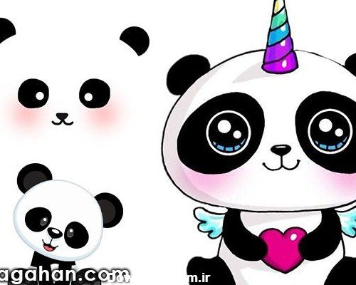  عکس سیاه و سفید خرس کارتونی پاندا