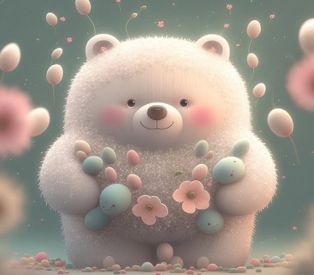 عکس پس زمینه خرس کارتونی عاشقانه