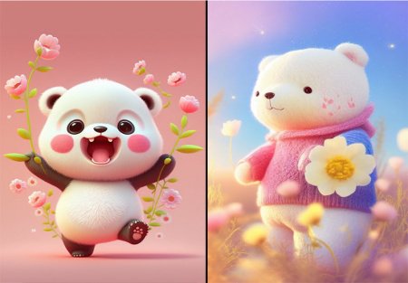  عکس پس زمینه خرس کارتونی عاشقانه