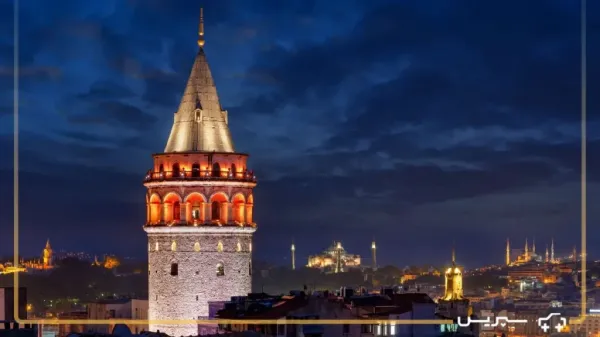  عکس استانبول ترکیه در شب برای پروفایل