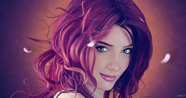  عکس زن جوان مو قرمز