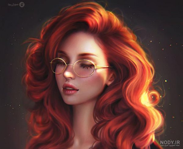  عکس زن جوان مو قرمز