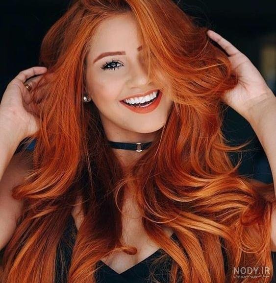  عکس زن جوان مو قرمز