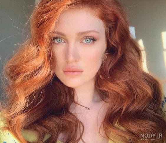  عکس زن جوان مو قرمز
