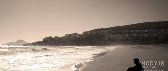  عکس پسر تنها و غمگین کنار ساحل دریا