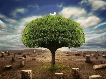  عکس تک درخت تنها برای پروفایل