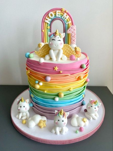  عکس تولد دخترانه با کیک رنگارنگ