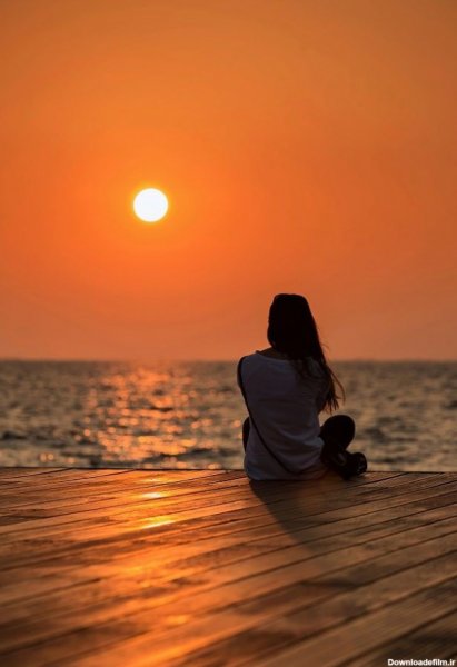  عکس شاد غروب آفتاب دخترانه