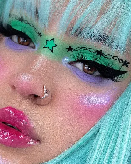  بک گراند دخترونه با آرایش رنگارنگ