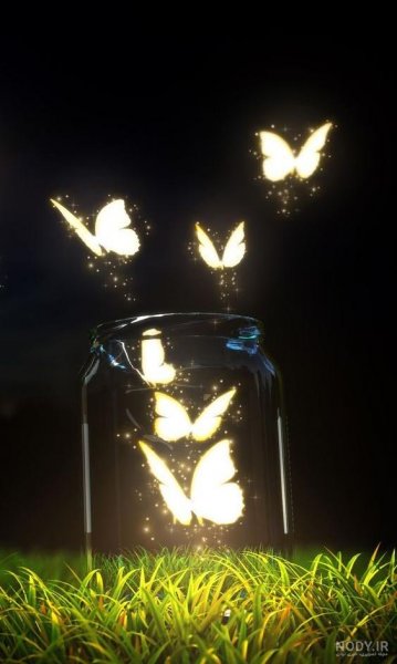  عکس پروانه مشکی طلایی برای تلگرام