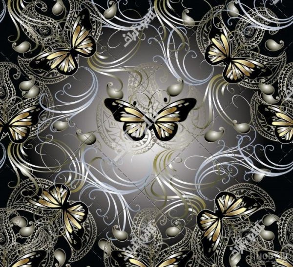  عکس پروانه مشکی طلایی برای تلگرام