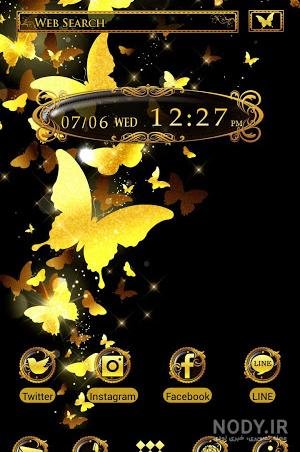  عکس پروانه مشکی طلایی برای تلگرام