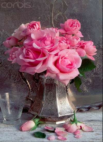  تصویر زمینه سبد گل رز صورتی