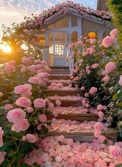  تصویر زمینه سبد گل رز صورتی