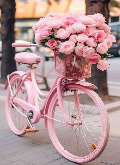  تصویر زمینه سبد گل رز صورتی