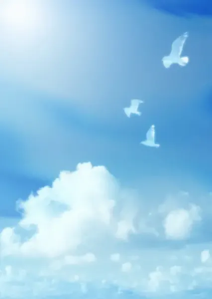  والپیپر آسمان آبی با ابر های سفید