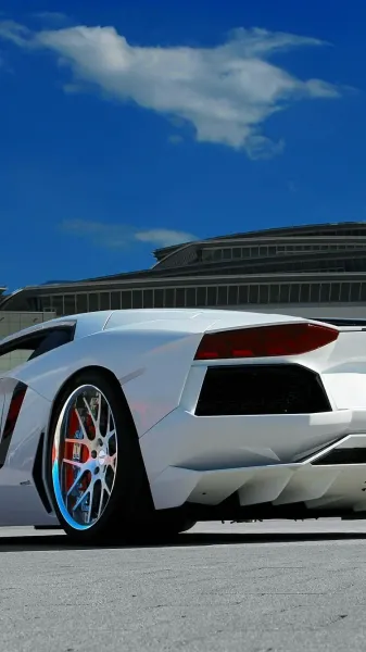  بک گراند لامبورگینی سفید