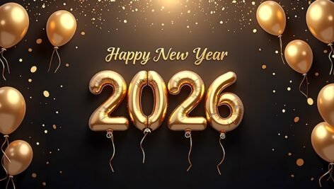 والپیپر تبریک سال 2026 میلادی