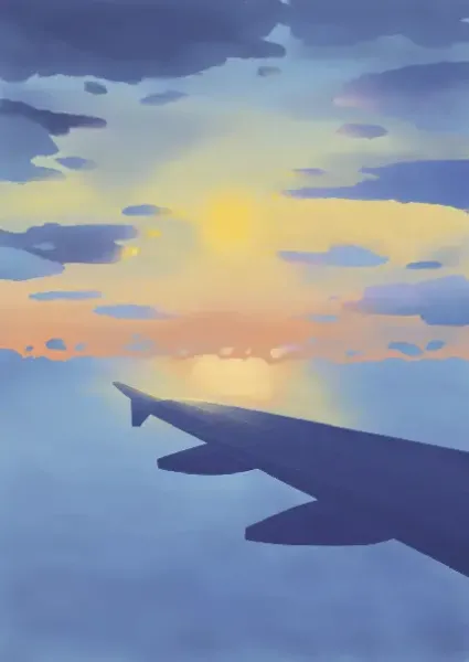  بک گراند آسمان آبی و پرواز هواپیما