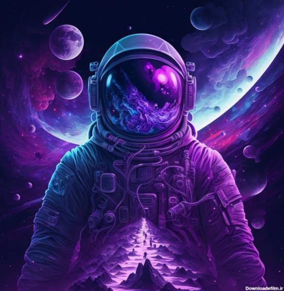  عکس فضانورد فانتزی بنفش