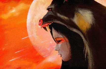  والپیپر نقاشی دختر برای پس زمینه کامپیوتر