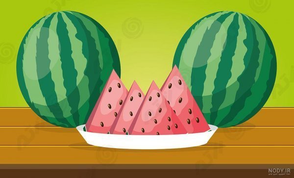  عکس هندوانه قاچ شده کارتونی