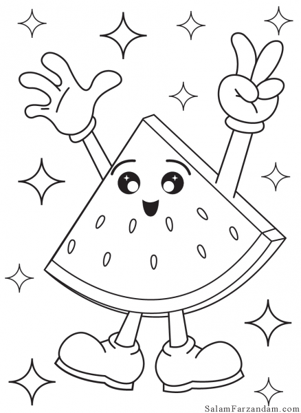  عکس هندوانه قاچ شده کارتونی