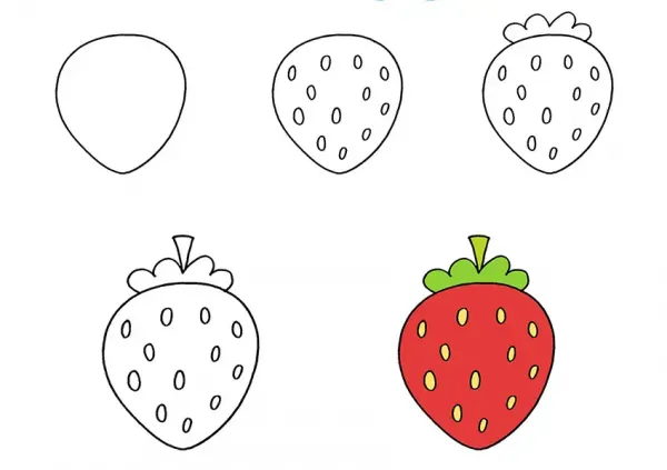 عکس توت فرنگی نقاشی شده کیوت