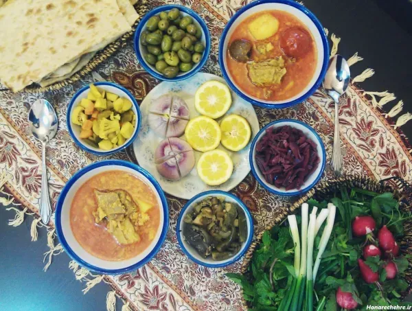  عکس سفره غذای ایرانی ساده