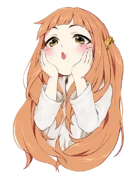  عکس دختر انیمه ای کیوت با موهای بلند