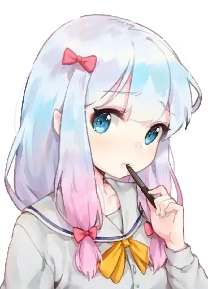  عکس دختر انیمه ای کیوت با موهای بلند