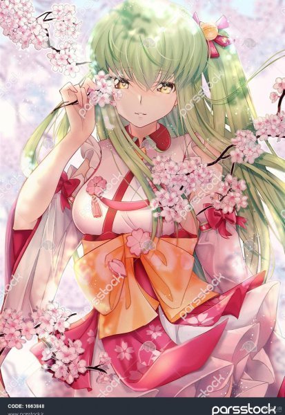  عکس دختر انیمه ای ژاپنی با لباس کیمونو