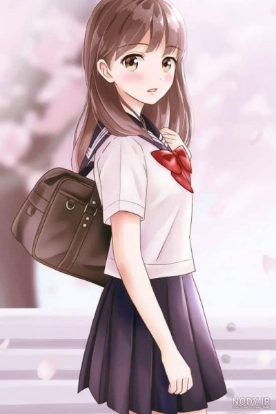  عکس دختر انیمه ای با لباس مدرسه
