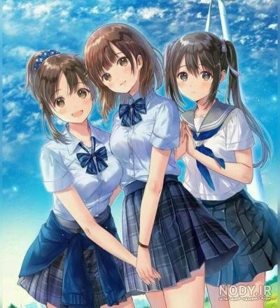  عکس دختر انیمه ای با لباس مدرسه