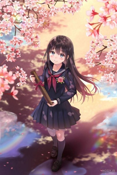  عکس دختر انیمه ای با لباس مدرسه