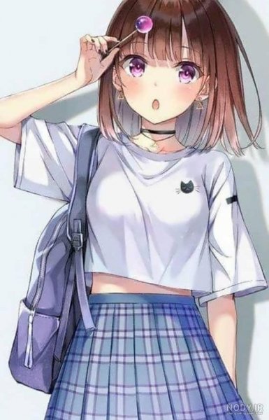  عکس دختر انیمه ای با لباس مدرسه