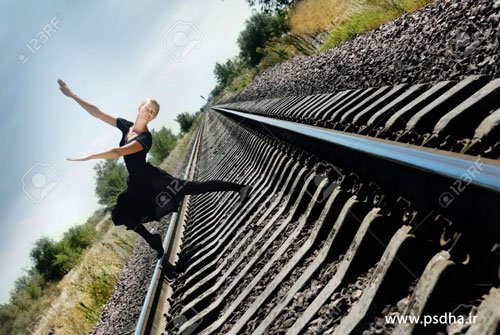  ژست عکس ریل قطار