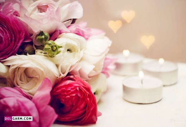  عکس شمع و گل عاشقانه