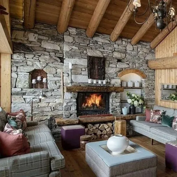  عکس شومینه هیزمی