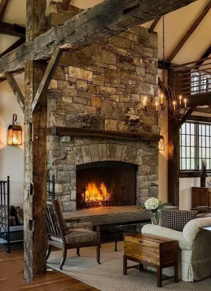  عکس شومینه هیزمی