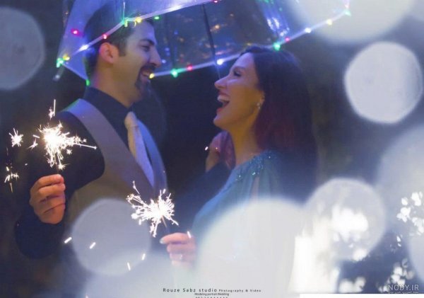 ژست عکس تولد در طبیعت دونفره